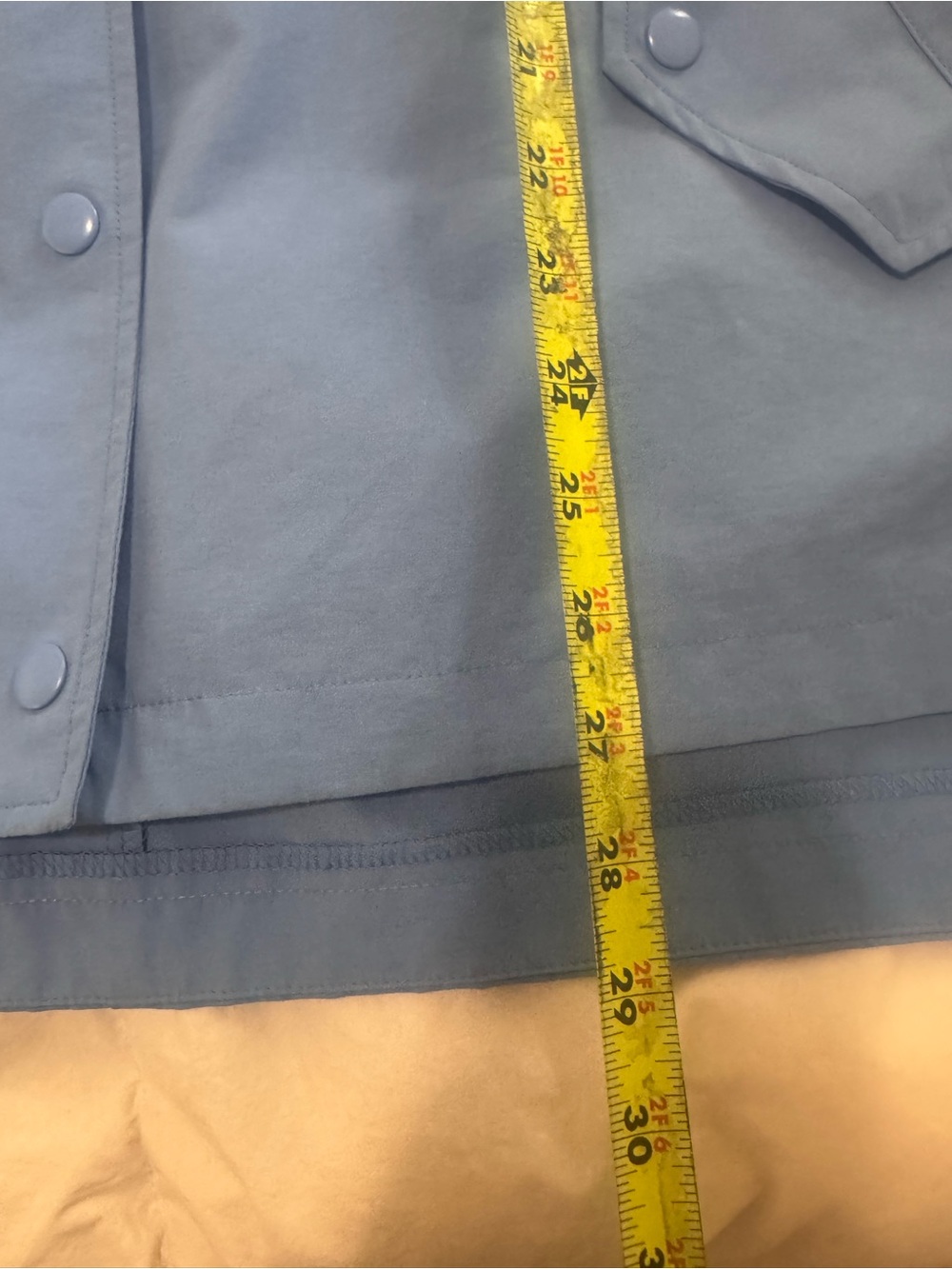 J.Crew Re-Imagined Women’s Blue Hooded Rain Coat Snap/Zip Mid-Length M - Picture 13 of 15